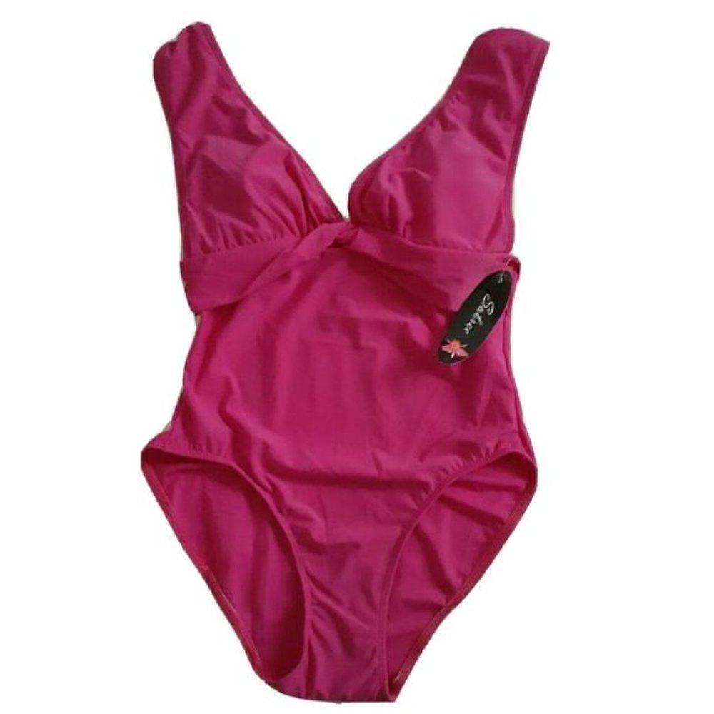 Sabree Pink Swimsuit One-Piece with pads Size 8 Womens